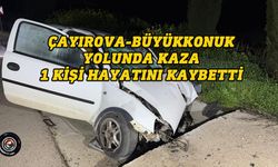 Yoldan çıktı beton sete çarptı