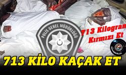 Polis denetiminde 713 kilo kaçak et ele geçirildi