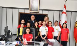 Öğrenciler, PGM Müdürü Kuni ile ilçe polis müdürlerini ziyaret etti