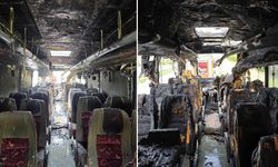 Girne – Lefkoşa ana yolunda seyreden otobüste yangın...