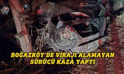 Boğazköy’de trafik kazası: Sürücü yaralandı