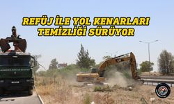 Refüj ile yol kenarları temizliği sürüyor