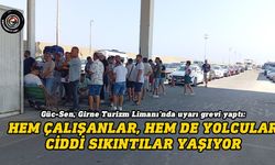 Güc-Sen, Girne Turizm Limanı’nda uyarı grevi yaptı