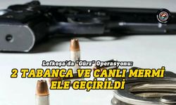Lefkoşa'da 3 tabanca ve çok sayıda canlı mermi ele geçirildi