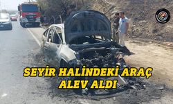 Lefkoşa – Girne ana yolunda araç yandı