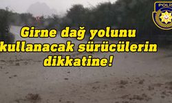 Polis Girne-Değirmenlik yolunu kullanacak sürücüleri uyardı