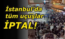 Etkili kar yağışı uçuşları engellendi