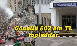 Polislerden depremzedelere gönüllü bağış