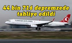 THY deprem bölgesinden 44 bin 716 afetzedeyi tahliye etti