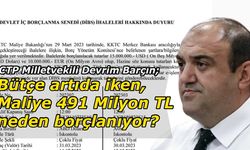 Milletvekili Devrim Barçın, Maliye’nin borçlanmasını sordu!