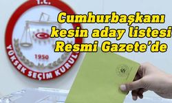 Türkiye'de Cumhurbaşkanı seçimi kesin aday listesi Resmi Gazete'de yayımlandı