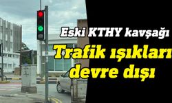 Eski Kıbrıs Türk Hava Yolları önündeki trafik ışıkları devre dışı