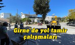 Girne Belediyesi yol tamir çalışmalarını sürdürüyor