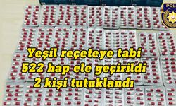 Güzelyurt ve Lefkoşa'da yeşil reçeteye tabi 522 hap ele geçirildi