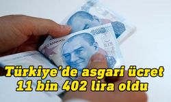 Türkiye'de yeni asgari ücret net 11 bin 402 lira olarak belirlendi