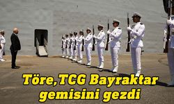 Töre, Gazimağusa Liman'na demirleyen TCG Bayraktar gemisini ziyaret etti