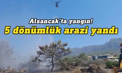 Alsancak’ta yangın! Havadan ve karadan müdahale edilen yangında 5 dönümlük arazi yandı