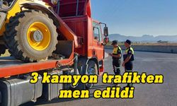 Polis kamyon araçların trafiğe çıkış saatlerini denetledi