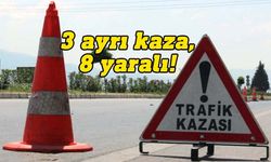 Alkollü sürücülerin karıştığı 3 trafik kazasında 8 kişi yaralandı