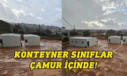 Erenköy Lisesi’ndeki konteyner sınıflar çamur içinde kaldı!