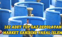 İzin şartlarına uymayarak 102 tüp gaz depolayan market sahibi hakkında yasal işlem başlatıldı