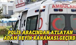 Polise sevk edilen araçtan atlayan bir kişi yaralandı