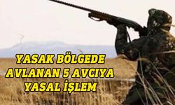 Ava kapalı bölgede avlanan 5 kişi hakkında yasal işlem