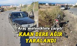 Gemikonağı’nda aracın çarptığı motosiklet sürücüsü ağır yaralandı