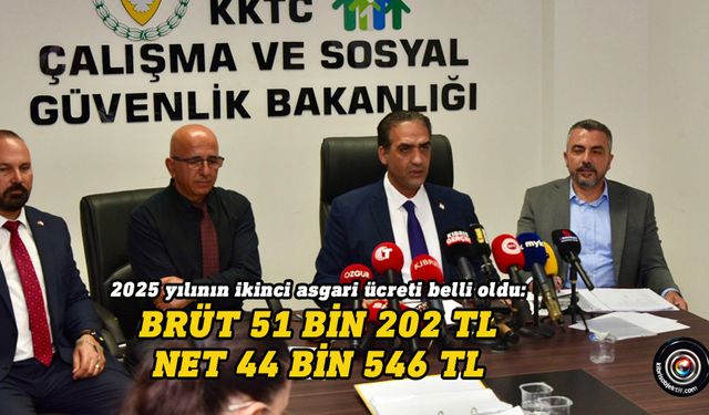 Asgari ücret belli oldu: Brüt 51 bin 202 TL, net 44 bin 546 TL