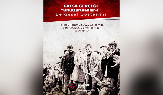 Bağımsızlık Yolu’ndan “Fatsa Gerçeği” belgesel gösterimi