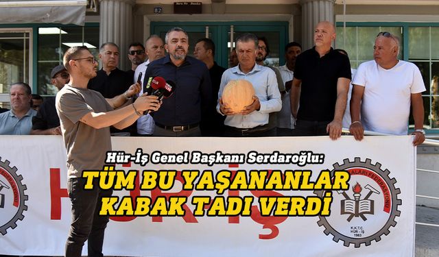 HÜR-İŞ'ten Çalışma Bakanlığı önünde "kabaklı" eylem...